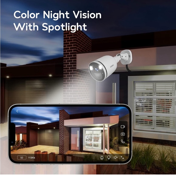 winees 2.4/5 GHz 4MP WiFiwColorNight Vision OutdoorSecurityCameraAlexa F2X Comp - Picture 6 of 13